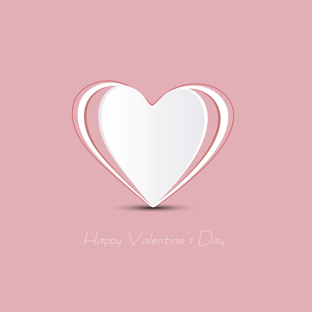 Red paper Valentines day card - Vector, imagen