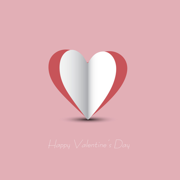 Kırmızı kağıt Sevgililer günü kartı - Vektör, Görsel