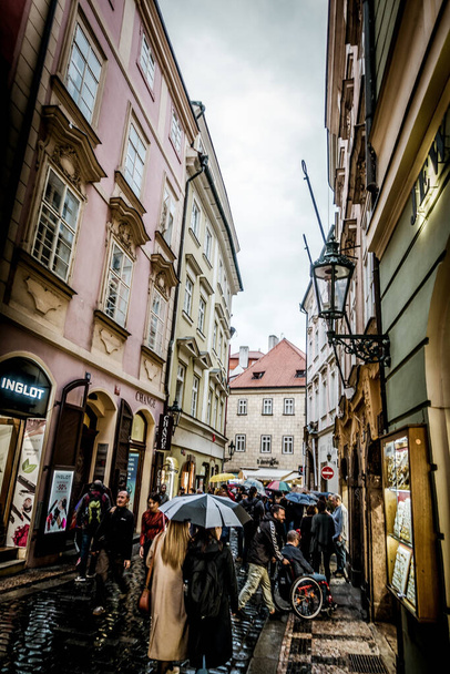 Prague, Czech Republic - September 21, Beautiful streets and architecture of autumn Prague - Photo, Image