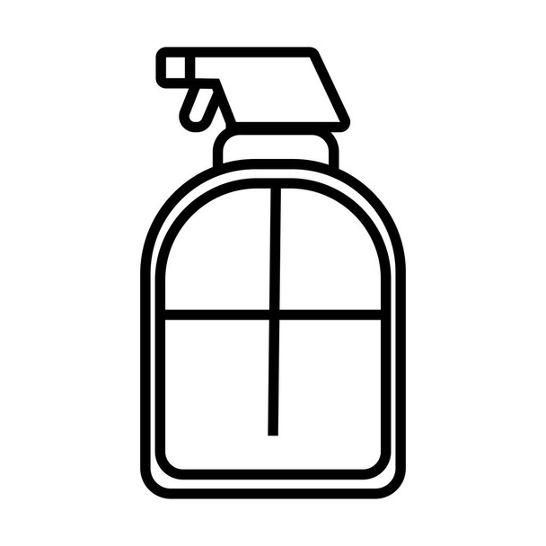 fertőtlenítőszer spray palack termék vonal stílus - Vektor, kép