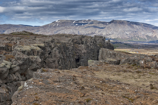 pingvellir Islandii ziemi złamanie krajobraz - Zdjęcie, obraz