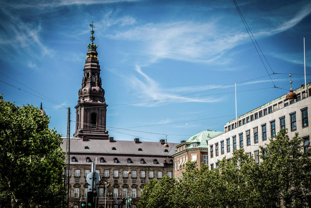 Copenhagen, Denmark - July 18, 2019. Beautiful Copenhagen architecture, travel around Copenhagen - Foto, afbeelding