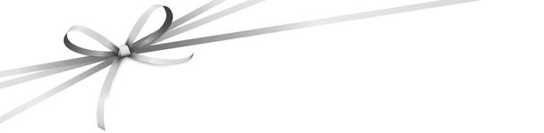 Eps 10 vector illustratie van zilverkleurig lint strik en cadeau band geïsoleerd op witte achtergrond - Vector, afbeelding