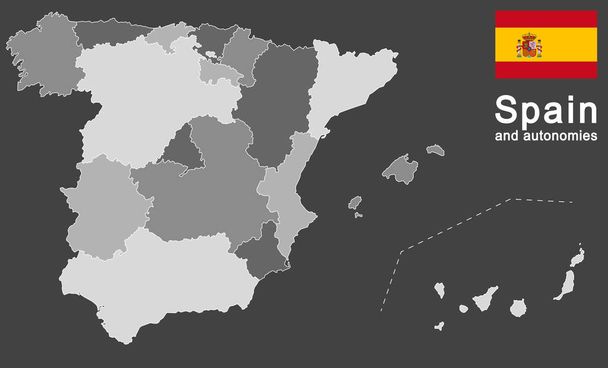 Іспанія і автономія в деталях - Вектор, зображення