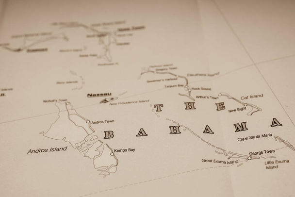 Bahamy na mapie tle podróży - Zdjęcie, obraz