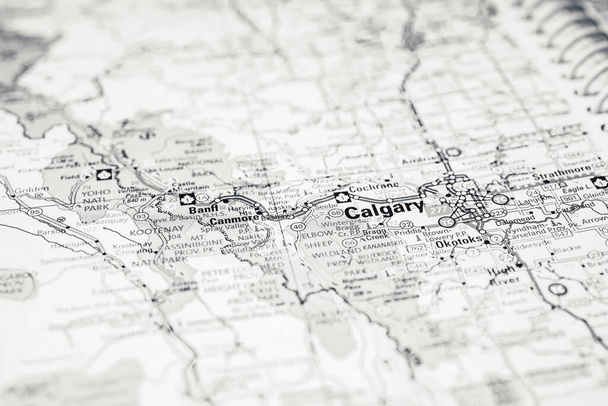 Calgary op kaart - Foto, afbeelding