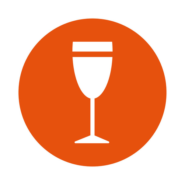 copa de vino bloque de bebidas icono de estilo
 - Vector, Imagen