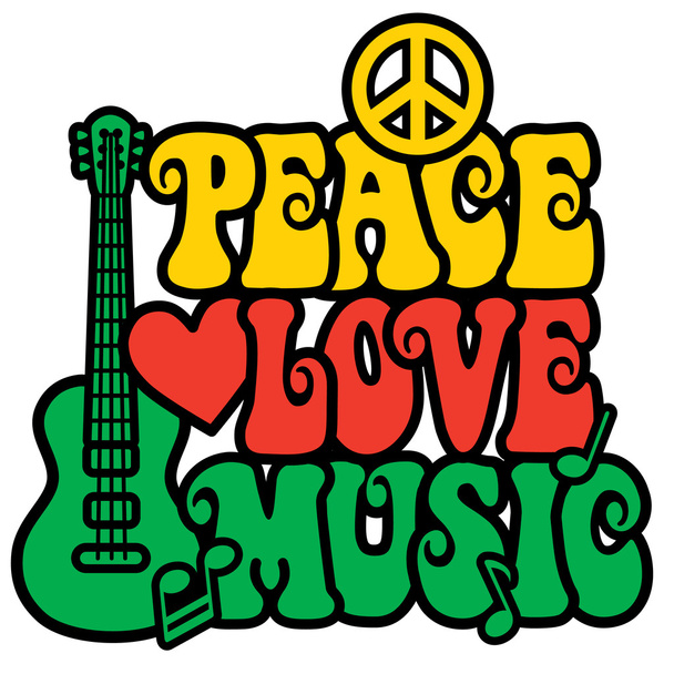 Reggae Paz-Amor-Música
 - Vetor, Imagem