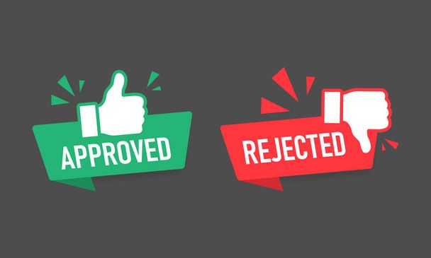 Approved and rejected symbol with like and dislike. Vector EPS 10 - Vector, Image