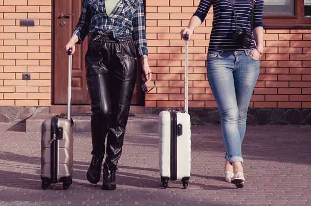 Two young women are going to travel by car - Photo, Image
