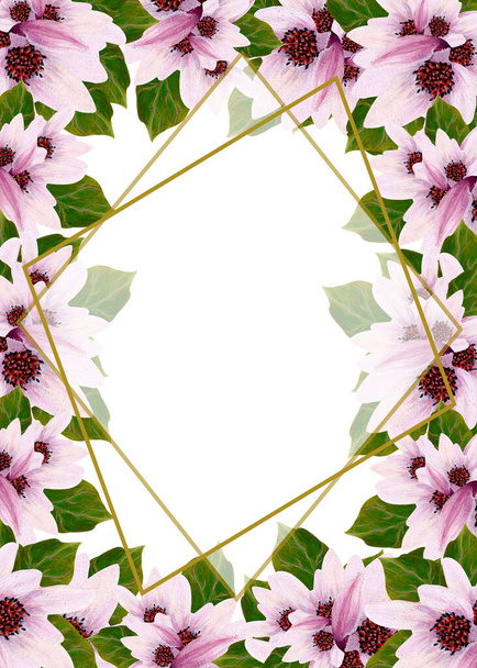 hand painted magnolia template - Foto, afbeelding