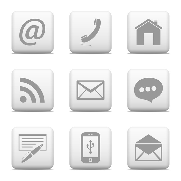 Contact buttons set, email icons - Vecteur, image