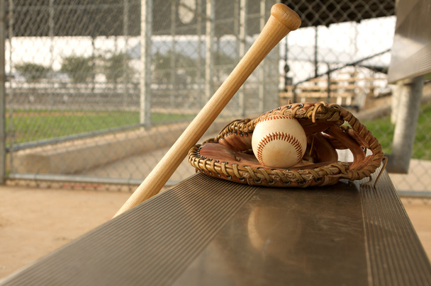 baseball v outfield trávě - Fotografie, Obrázek