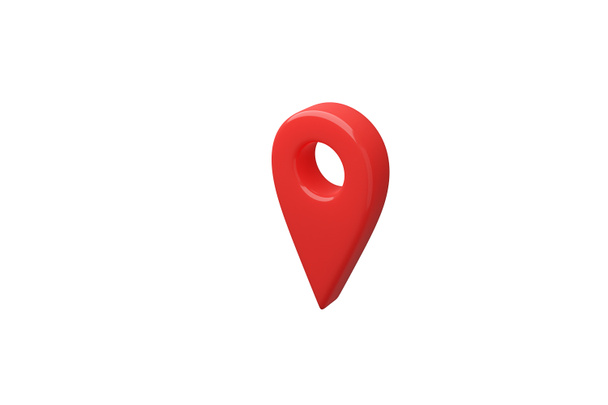 Puntatore mappa rossa isolata su sfondo bianco. Illustrazione rendering 3D
. - Foto, immagini