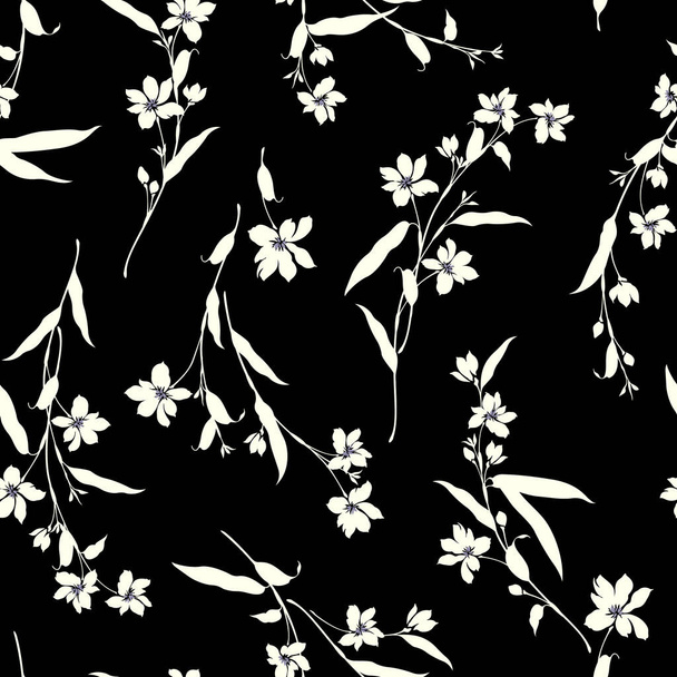 Seamless pattern of a flower designed simply,I designed a flower,These designs continue seamlessly, - Wektor, obraz