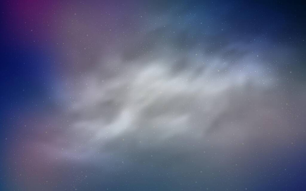 Hellrosa, blauer Vektorhintergrund mit Galaxiensternen. Hellrosa, blauer Vektorhintergrund mit Galaxiensternen. Raumsterne auf verschwommenem abstrakten Hintergrund mit Farbverlauf. Bestes Design für Ihre Anzeige, Ihr Plakat, Ihr Banner. - Vektor, Bild