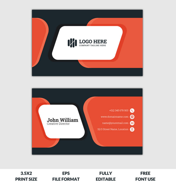 Kreative und Corporate Visitenkarte, weiße und schwarze Visitenkartenvorlage, bereit, moderne Visitenkartenvektorvorlage zu drucken - Vektor, Bild