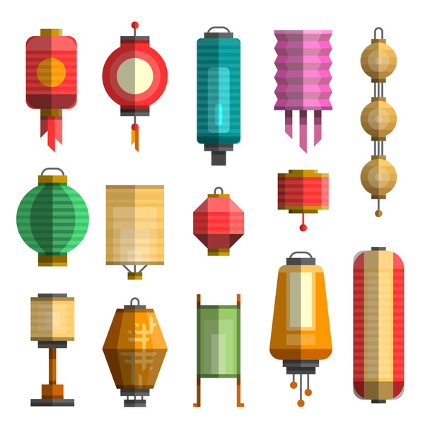 different china lanterns. - Vecteur, image