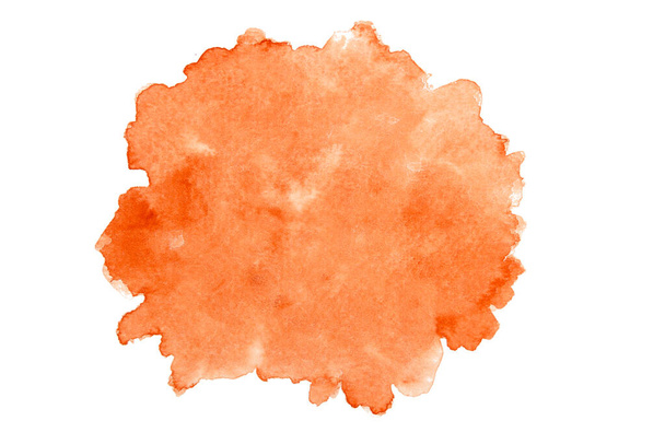 Πορτοκαλί ακουαρέλα χρώμα σε λευκό φόντο. - Φωτογραφία, εικόνα