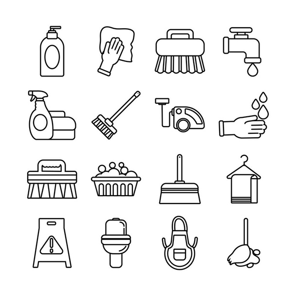 pulizia e disinfezione set icone
 - Vettoriali, immagini
