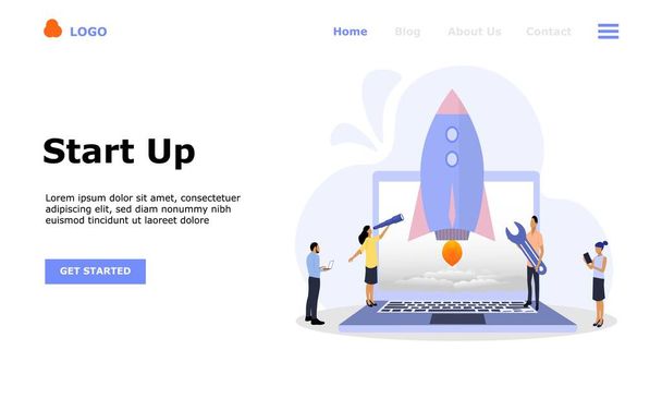 Business Start Up Vector Illustration Concept, Alkalmas webes kezdőlap, ui, mobil alkalmazás, szerkesztői tervezés, szórólap, banner, és egyéb kapcsolódó alkalmakkor - Vektor, kép