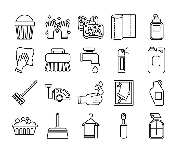 pulizia e disinfezione set icone
 - Vettoriali, immagini