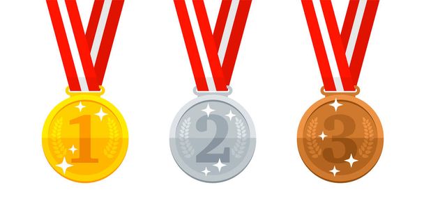 Winner medal for 1st place, 2nd place, 3rd place - Vector, Image