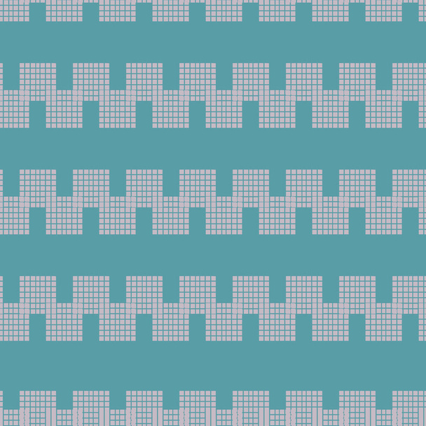 azul cuadrados zig zag patrón vectorial sin costuras en verde azulado
 - Vector, Imagen