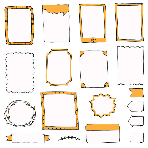 bullet journal hand-drawn frames set - Photo, Image