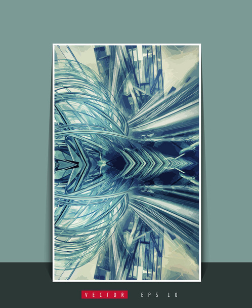 Fondo de póster con renderizado 3D abstracto tecnología digital de alta tecnología concepto
 - Vector, Imagen