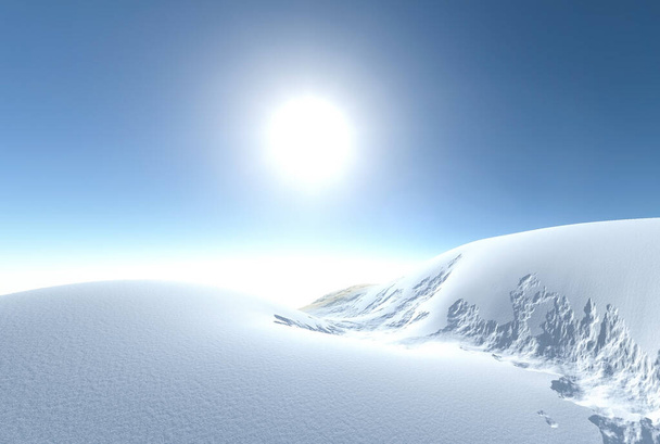 3d rendu de l'illustration de montagne d'hiver
 - Photo, image