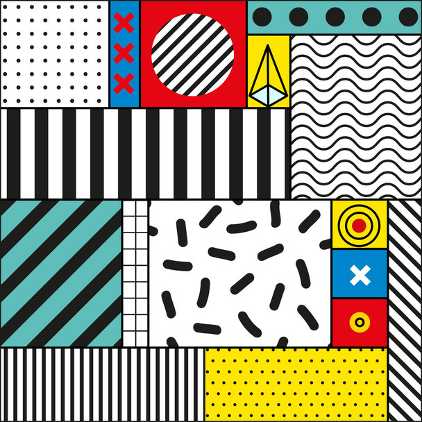 Seamless pattern in memphis style. Gometric backgrounds. - Photo, Image