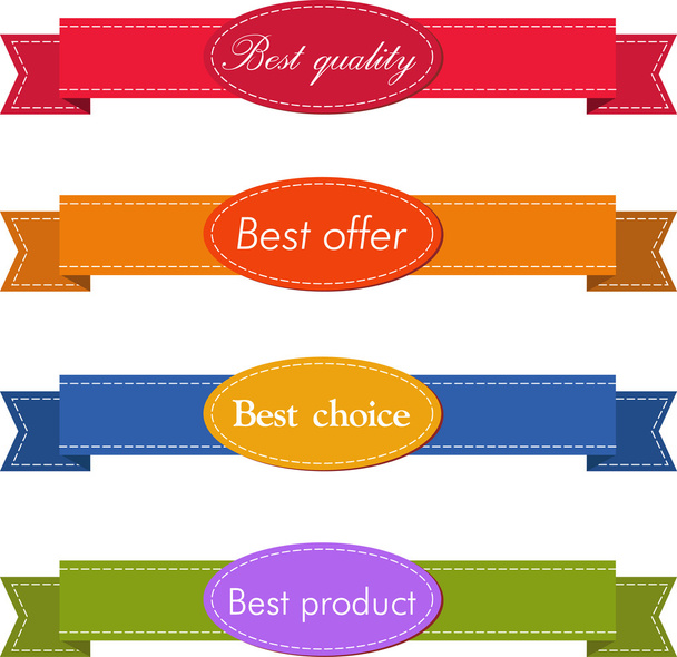Set of Superior Quality and Satisfaction Guarantee Ribbons, Labels, Tags. Retro vintage style - Vektor, kép
