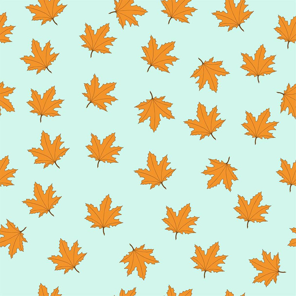 Maple leaves seamless pattern. Autumn design background. Vector illustration for textile, wrapping. - Διάνυσμα, εικόνα