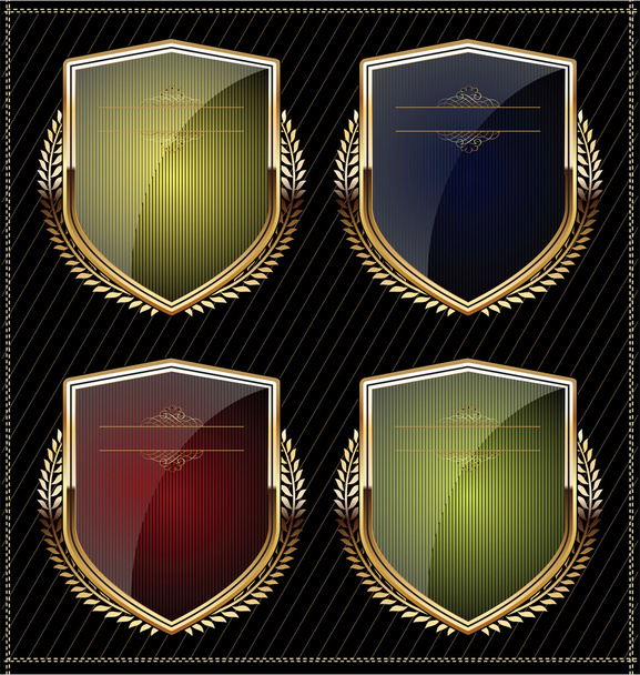 Escudos con corona de laurel
 - Vector, imagen