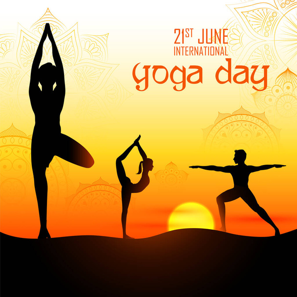 Journée internationale du Yoga le 21 juin
 - Vecteur, image