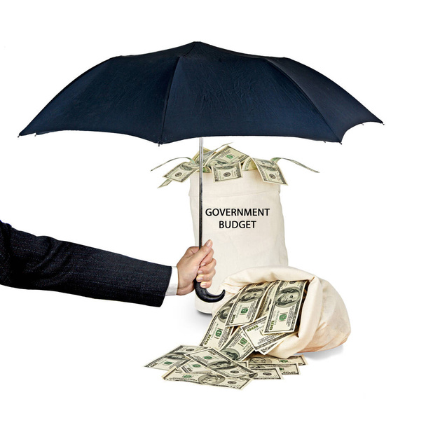 Ochrona budżetu rządowego za pomocą parasola - Zdjęcie, obraz