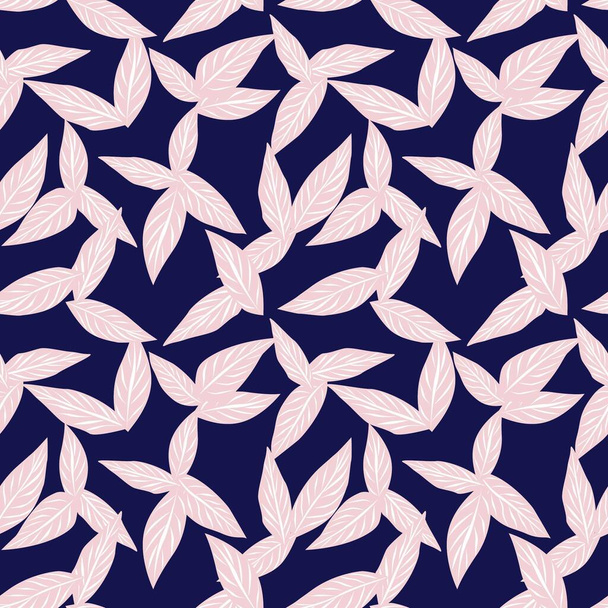 Roze en Navy Tropical Leaf botanische naadloze patroon achtergrond geschikt voor mode prints, afbeeldingen, achtergronden en ambachten - Vector, afbeelding