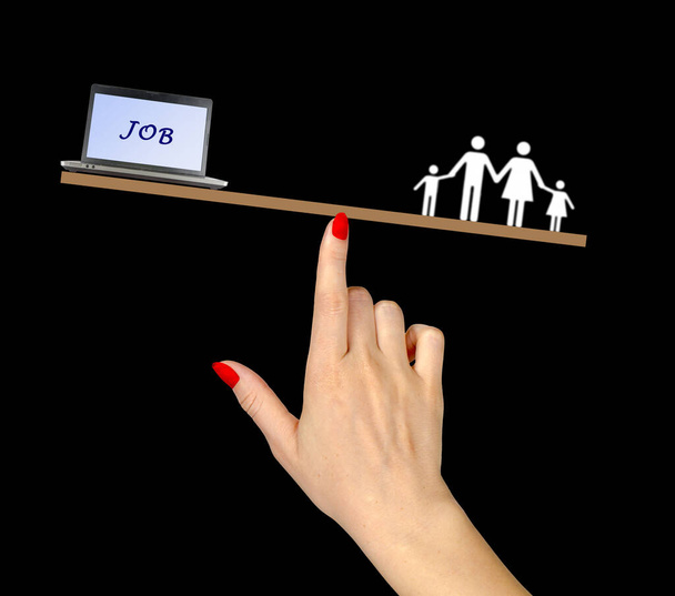 Woman presenting Work/family balance - Photo, Image
