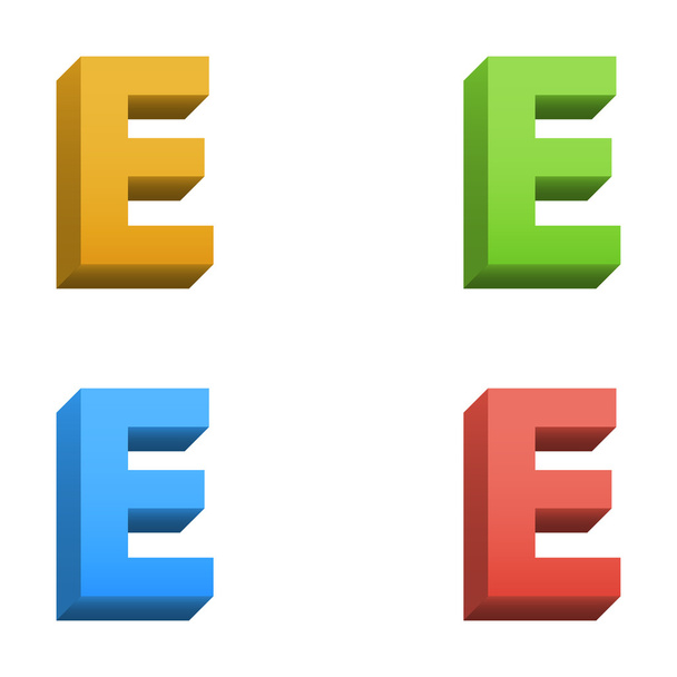 Vector 3d color alphabet - Vector, afbeelding