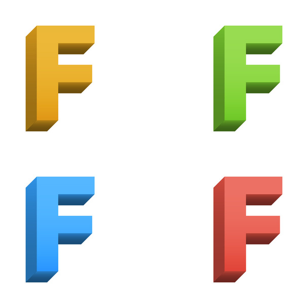 Vector 3d color alphabet - Vettoriali, immagini