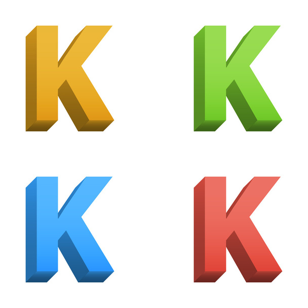 Vector 3d color alphabet - Διάνυσμα, εικόνα