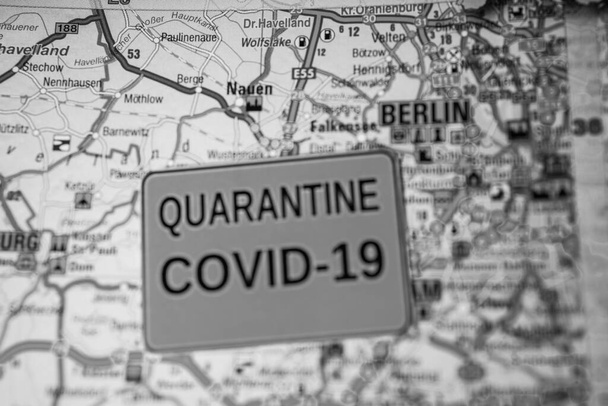 Berlijn Coronavirus Covid-19 Quarantaine achtergrond - Foto, afbeelding
