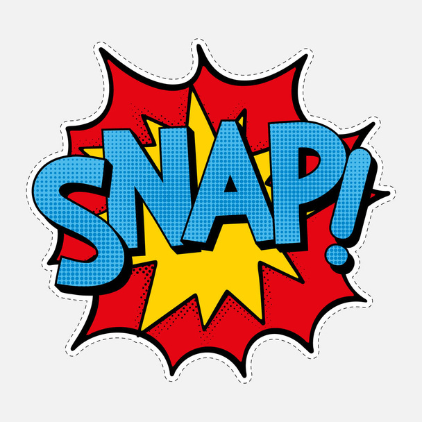 Stripzin SNAP! Met spraakzeepbel. Cartoon ballon expressie geluid. Stripboek pop art illustratie - Foto, afbeelding
