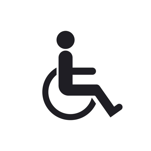 Ikona lékařské siluety. silueta invalidního vozíku. ikona nemocniční siluety - Vektor, obrázek