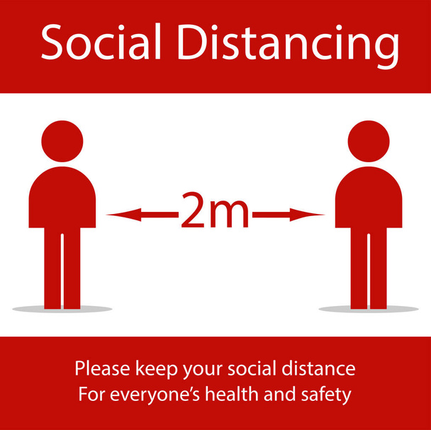 Icon people concept Social Distancing stay 6 feet apart from other people, the practices put in place to enforce social distancing, vector illustration  - Vector, Image