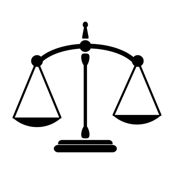 Balance de Escala de Justicia Antiguo y Antiguo. Ilustración en blanco y negro. Vector EPS
  - Vector, imagen