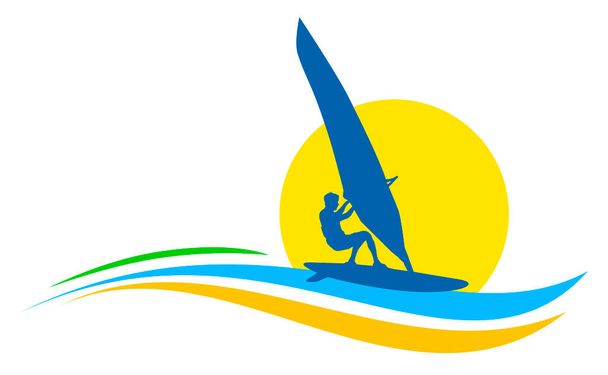 grafika windsurfingowa w jakości wektorowej - Wektor, obraz