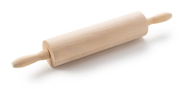 Rodillo de madera sobre fondo blanco
 - Foto, Imagen