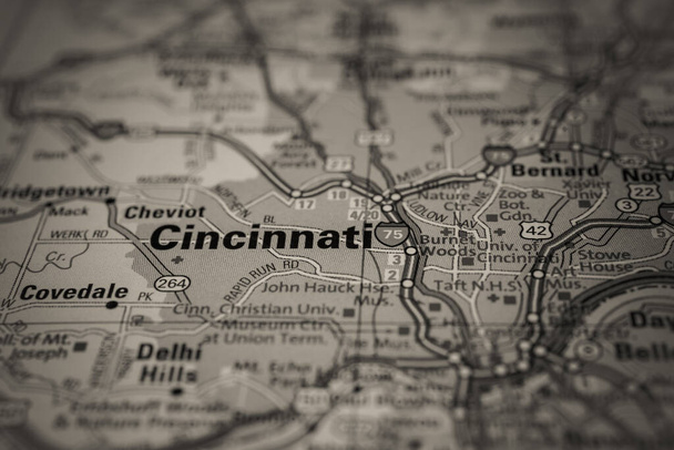 Cincinnati USA Reisekarte Hintergrund - Foto, Bild